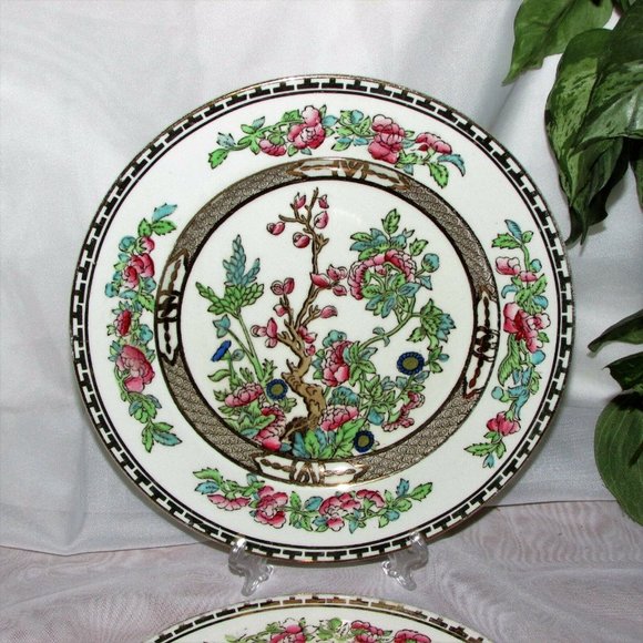 2 Alfred Meakin The India Tree Salad or Luncheon Plates 8" Vintage Hand Tinted - Picture 2 of 5